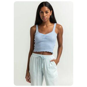 ! NWT Billabong Searching For Sun Blue White Stripe Tank Top sz L